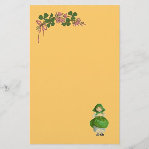 ST PATRICKS DAY_ IRISH GIRL AND SHAMROCKS STATIONERY