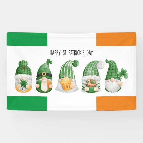 St Patricks Day Irish Gnomes Banner