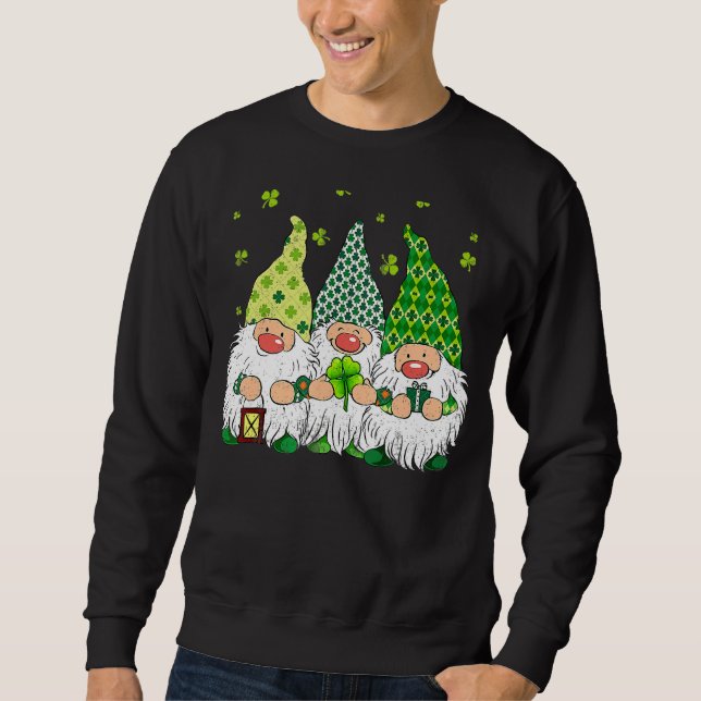St Patricks Day Irish Gnomes Leprechauns Funky St  Sweatshirt (Front)