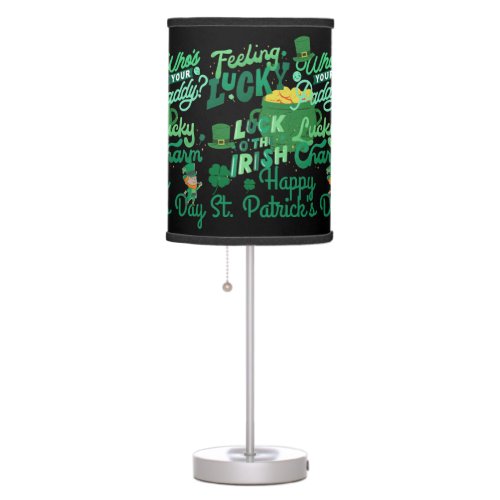 St Patricks Day Irish green lucky Shamrock  Table Lamp