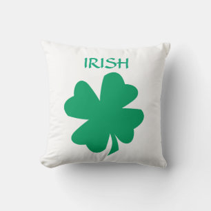 St Patrick's Day Irish Green Shamrock Leaf Gift Throw Pillow