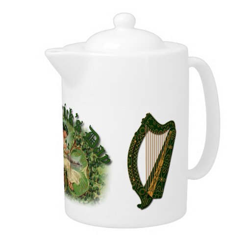 St Patricks Day Irish Harp _ Tea Pot 1