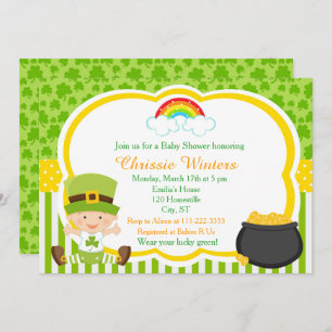 St Patrick's Day Irish Holiday Baby Shower Invitation