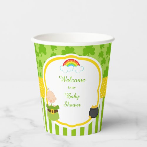 St Patricks Day Irish Holiday Baby Shower Paper Cups
