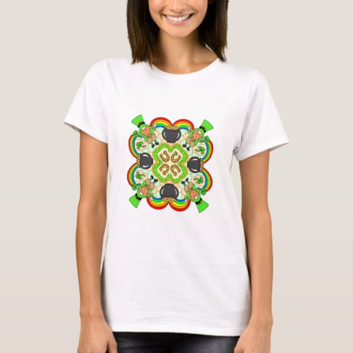 St Patricks Day  Irish inspired Mandala  T_Shirt