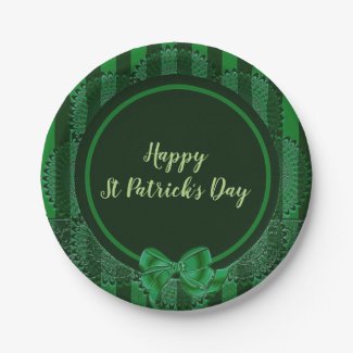 St. Patrick's Day - Irish Lace Round Paper Plate