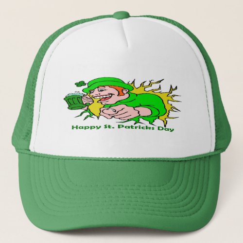 St Patricks Day Irish Lad with Green Beer Trucker Hat