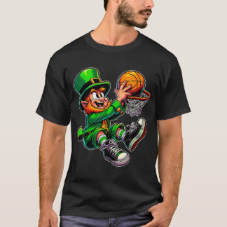 St Patrick'S Day Irish Leprechaun Basketball Playe T-Shirt