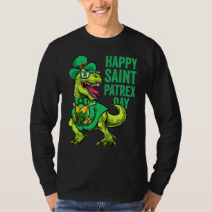 St Patricks Day Irish Leprechaun Dinosaur T Rex Bo T-Shirt