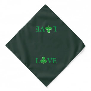 St. Patrick's Day Irish Love Green Shamrock Bandana