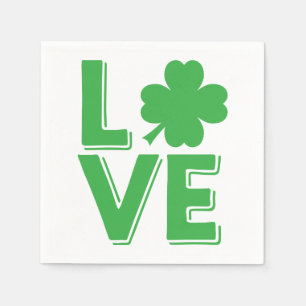 St. Patrick's Day Irish Love  Green Shamrock Paper Napkins