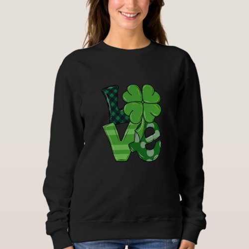 St Patricks Day Irish Love Shamrock Green Plaid Sweatshirt