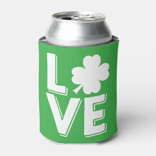 St Patricks Day Irish Love Shamrock Modern Can Cooler