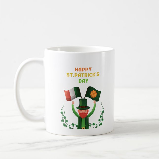 St. Patricks Day Irish- Lucky Irish Shamrock       Coffee Mug (Left)