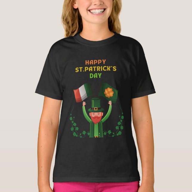 St. Patricks Day Irish- Lucky Irish Shamrock    T-Shirt (Front)
