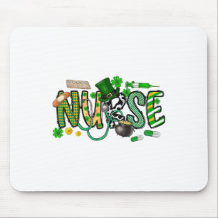 St Patrick's Day Irish Nurse Shamrock Mouse Pad