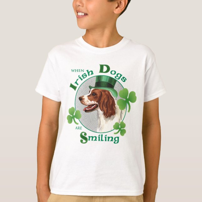St. Patrick's Day Irish Red & White Setter T-Shirt (Front)