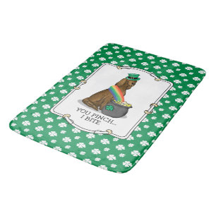 St. Patrick's Day Irish Setter Dog (red 1) Funny Bath Mat