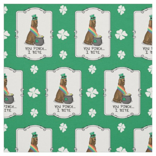 St. Patrick's Day Irish Setter Dog (red 1) Funny Fabric