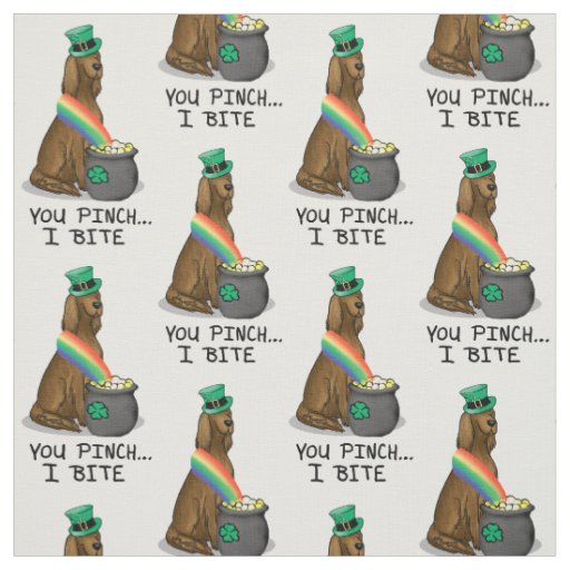 St. Patrick's Day Irish Setter Dog (red 1) Funny Fabric