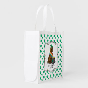St. Patrick's Day Irish Setter Dog (red 1) Funny Grocery Bag