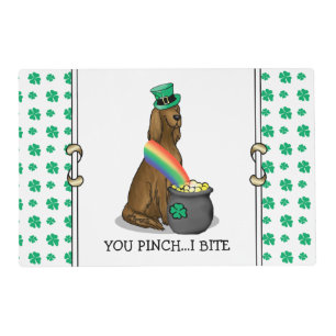 St. Patrick's Day Irish Setter Dog (red 1) Funny Placemat