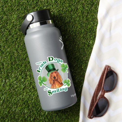 St Patricks Day Irish Setter Vinyl Sticker