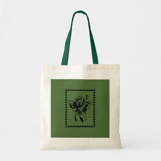 St. Patrick's Day Irish Shamrock Bouquet Tote (Front)