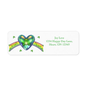 St. Patricks Day Irish Shamrock Heart Label