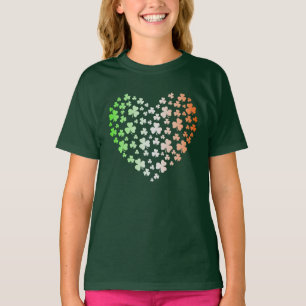 St Patrick's Day Irish Shamrock Heart T-Shirt