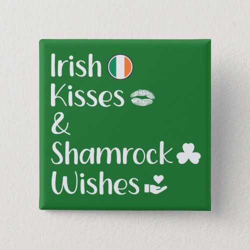 St Patricks Day Irish Shamrock Lucky Clover Button