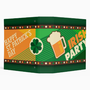 St Patrick's Day Irish Shamrock Party 3 Ring Binder
