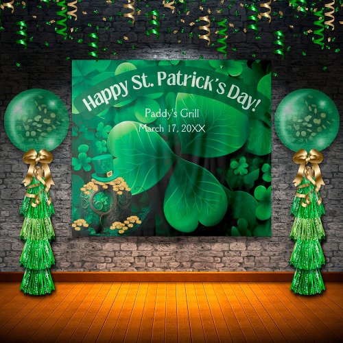 St Patricks Day Irish Shamrock Party Backdrop