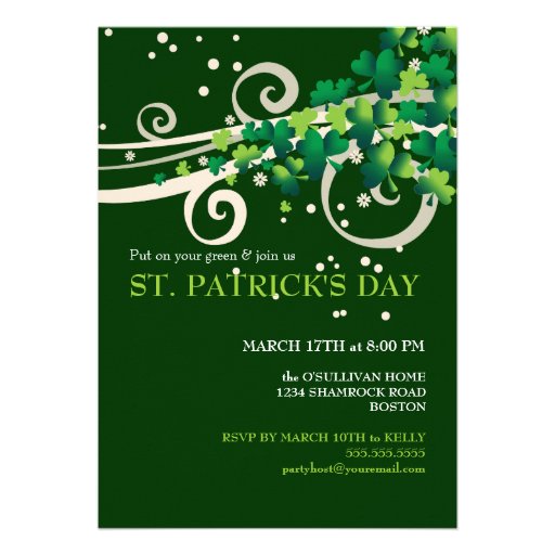 Shamrock Birthday Invitations 10