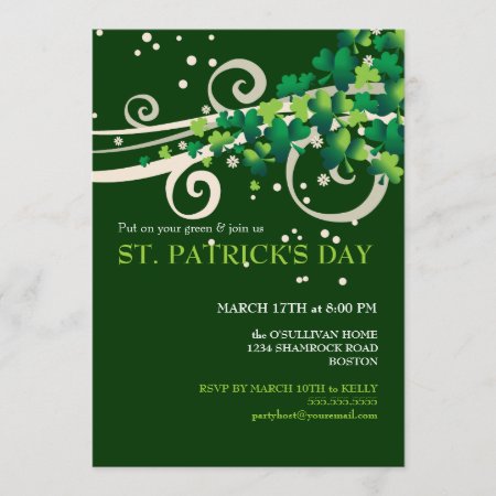 St. Patricks Day Irish Shamrock Party Invitation