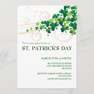 St. Patricks Day Irish Shamrock Party Invitation