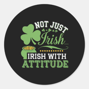 St Patricks Day Irish Shamrock Shenanigan Ireland Classic Round Sticker