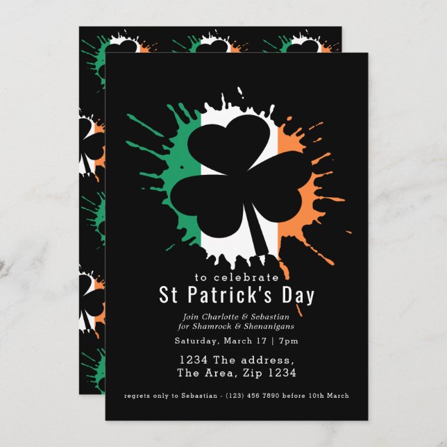 St Patricks Day Irish Shamrocks And Shenanigans Invitation (Front/Back)