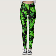 St. Patrick's Day Irish Shamrocks Pattern Leggings