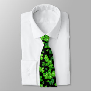 St. Patrick's Day Irish Shamrocks Pattern Leggings Neck Tie