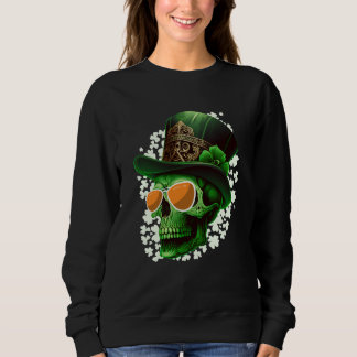 St Patrick's Day Irish skeleton leprechaun Sweatshirt