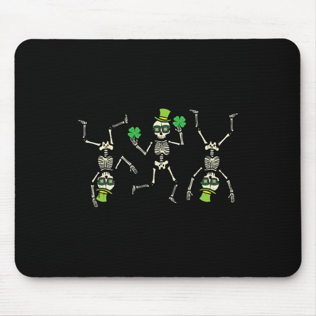 St Patricks Day Irish Skeletons Saint Paddys Men W Mouse Pad (Front)