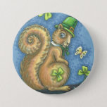 St. Patrick&#39;s Day Irish Squirrel Button Round at Zazzle