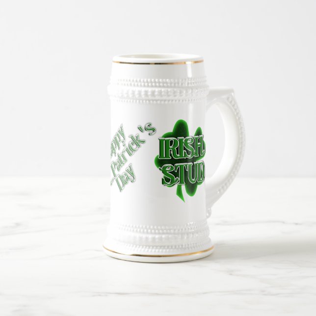 St. Patrick's Day Irish Stud Beer Stein (Front Right)