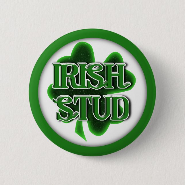 St. Patrick's Day Irish Stud Pinback Button (Front)