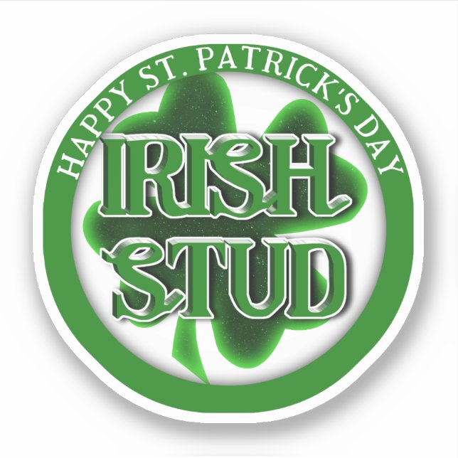 St. Patrick's Day Irish Stud Sticker (Front)