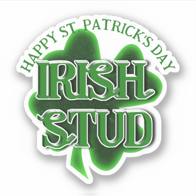St. Patrick's Day Irish Stud Sticker (Front)