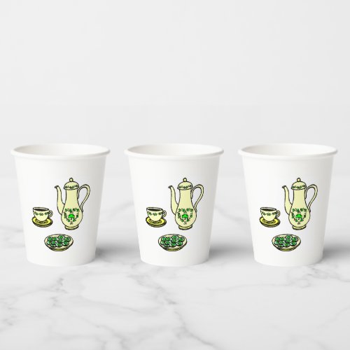 St Patricks Day Irish Tea Set  Paper Cups