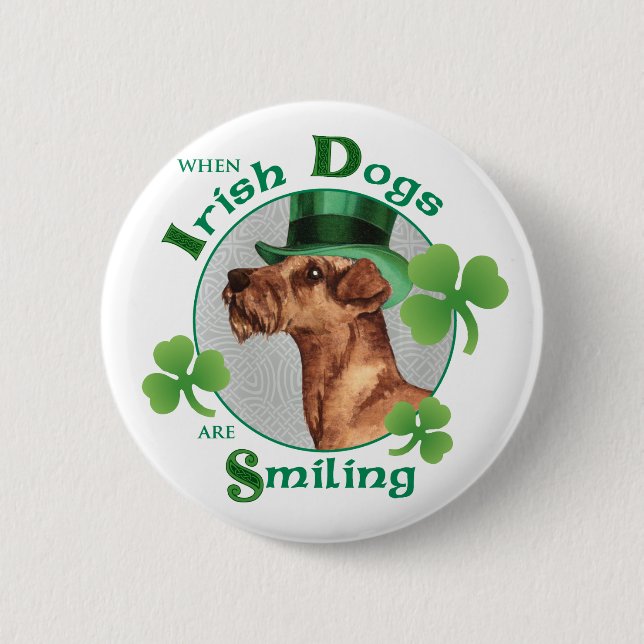 St. Patrick's Day Irish Terrier Button (Front)