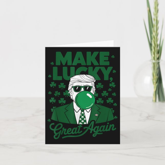 St. Patricks Day Irish Trump Bubble Gum Funny Card (Front)